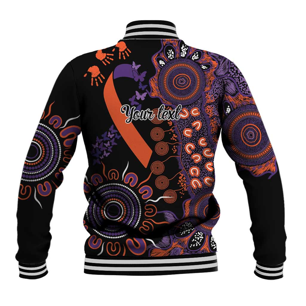 Psoriasis Awareness Personalised Baseball Jacket Aboriginal Ribbon Dot Painting