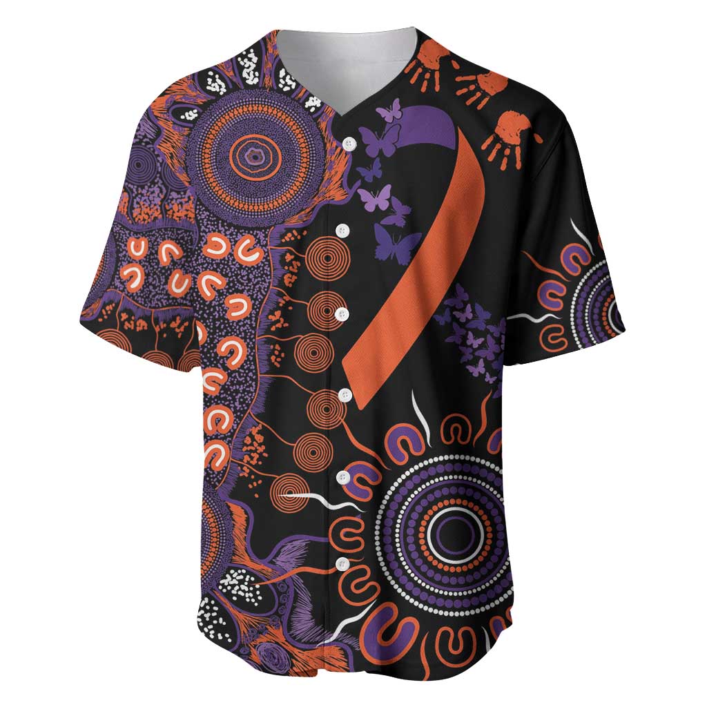 Psoriasis Awareness Personalised Baseball Jersey Aboriginal Ribbon Dot Painting