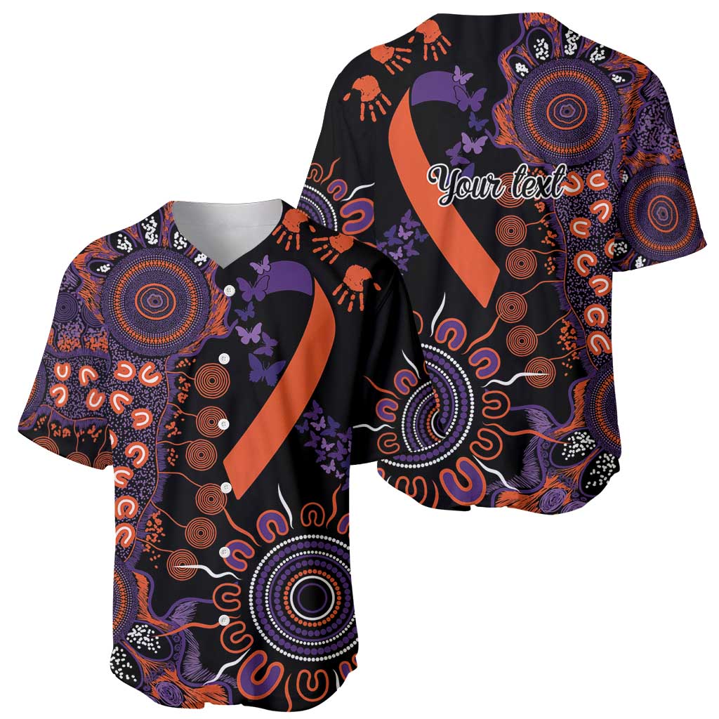 Psoriasis Awareness Personalised Baseball Jersey Aboriginal Ribbon Dot Painting