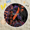 Psoriasis Awareness Personalised Beach Blanket Aboriginal Ribbon Dot Painting