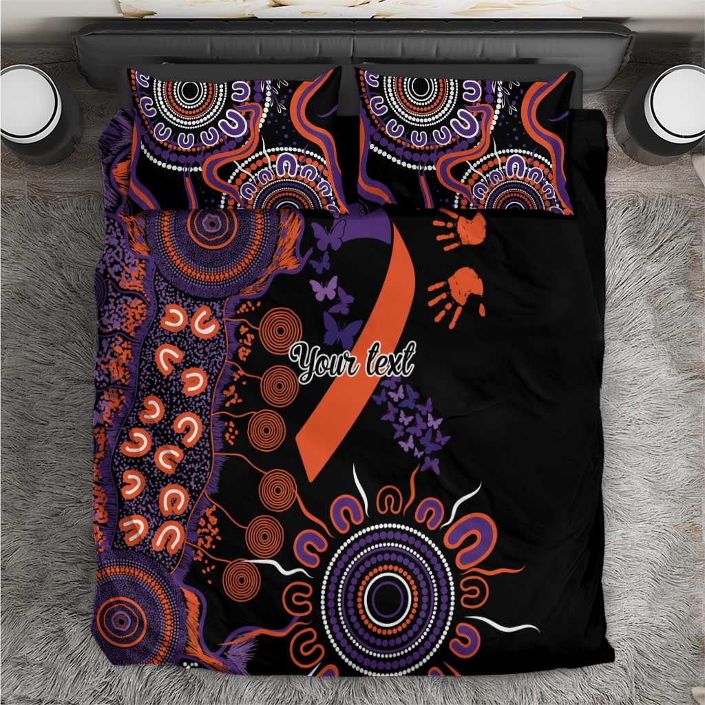 Psoriasis Awareness Personalised Bedding Set Aboriginal Ribbon Dot Painting