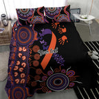 Psoriasis Awareness Personalised Bedding Set Aboriginal Ribbon Dot Painting