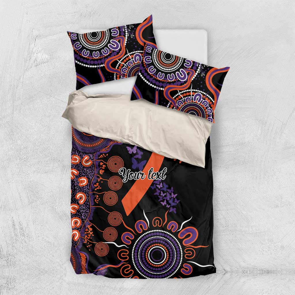 Psoriasis Awareness Personalised Bedding Set Aboriginal Ribbon Dot Painting