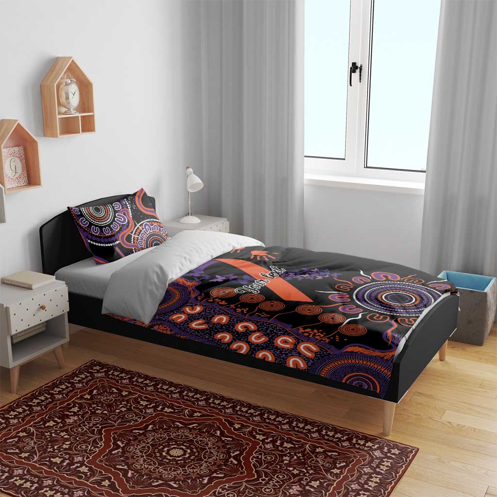 Psoriasis Awareness Personalised Bedding Set Aboriginal Ribbon Dot Painting
