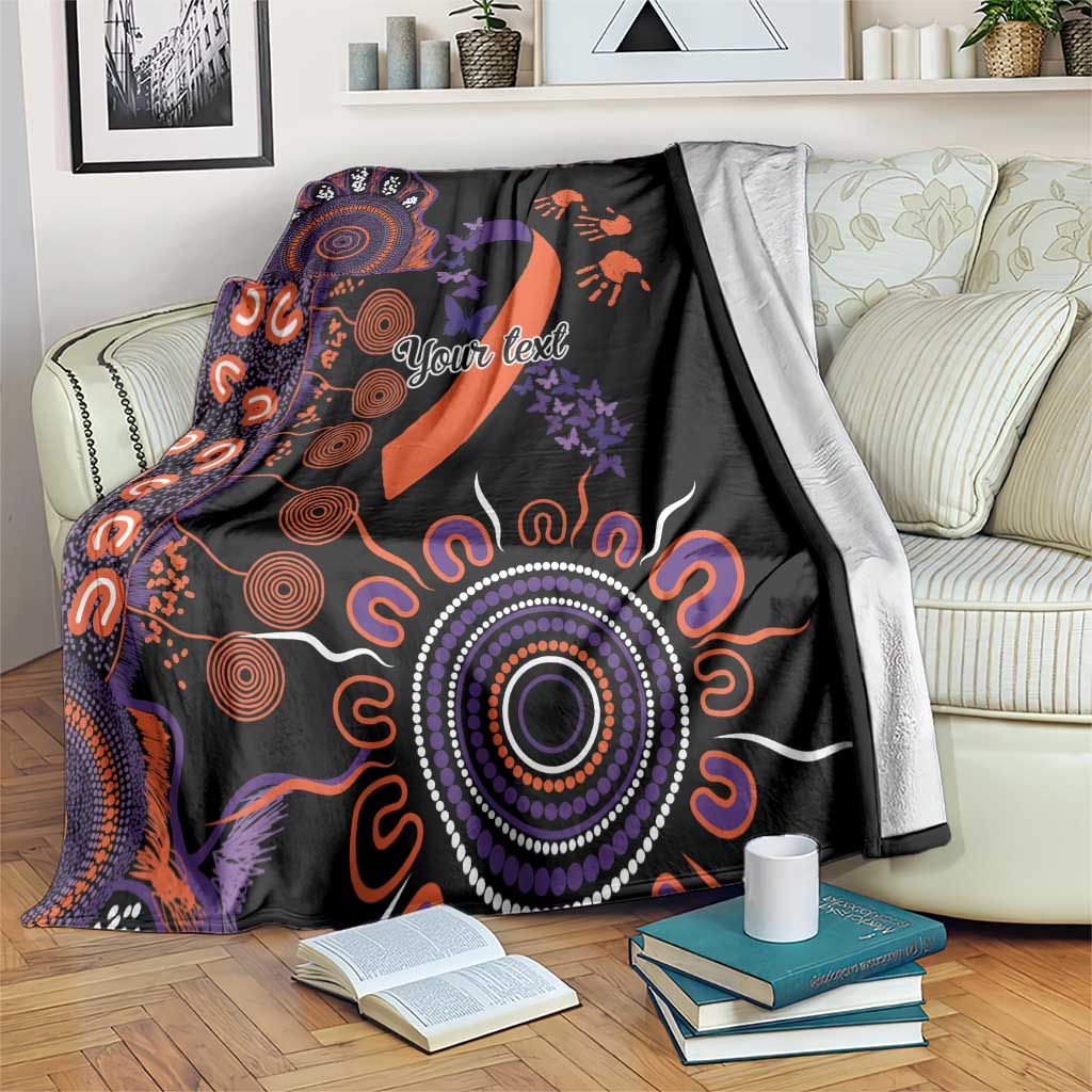 Psoriasis Awareness Personalised Blanket Aboriginal Ribbon Dot Painting