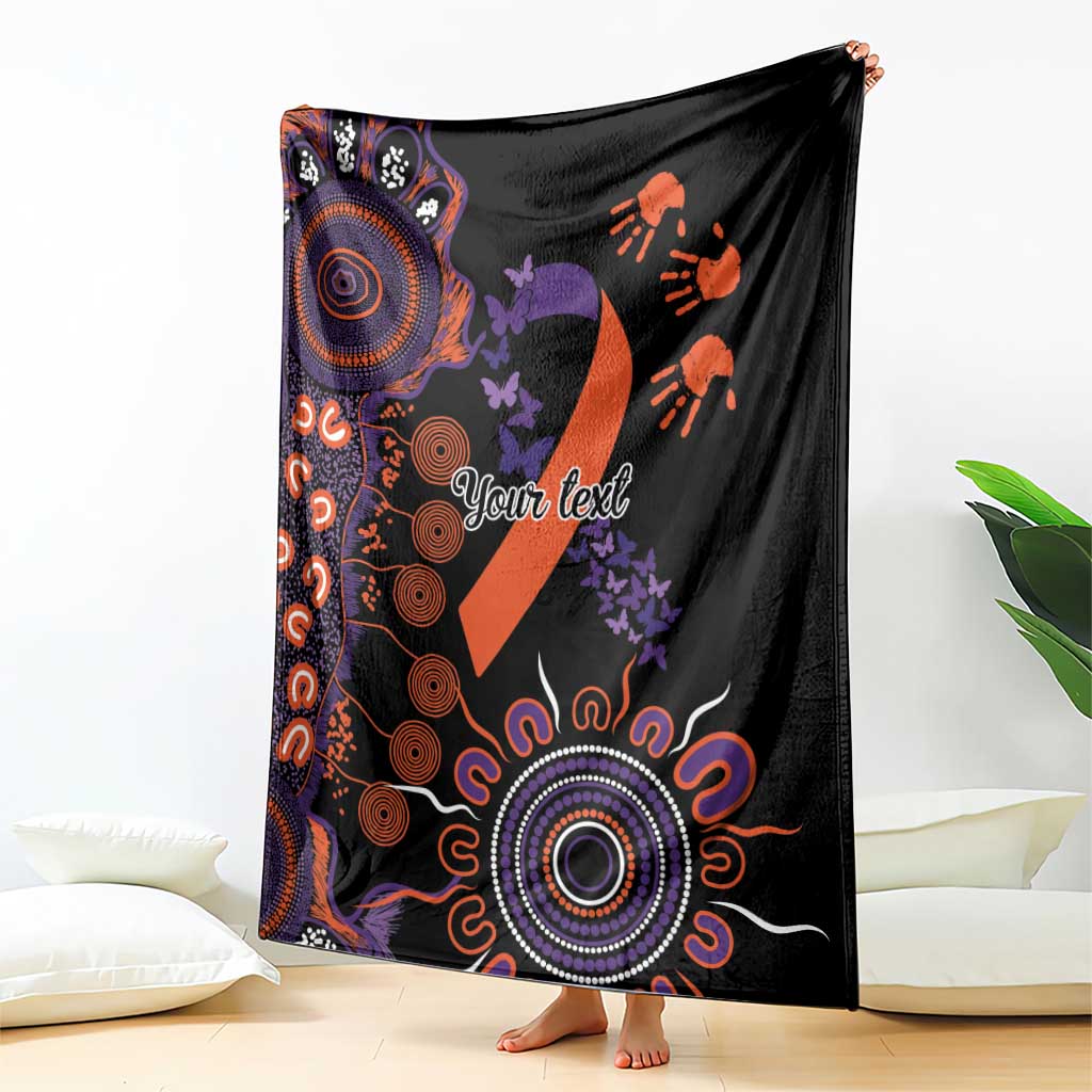 Psoriasis Awareness Personalised Blanket Aboriginal Ribbon Dot Painting