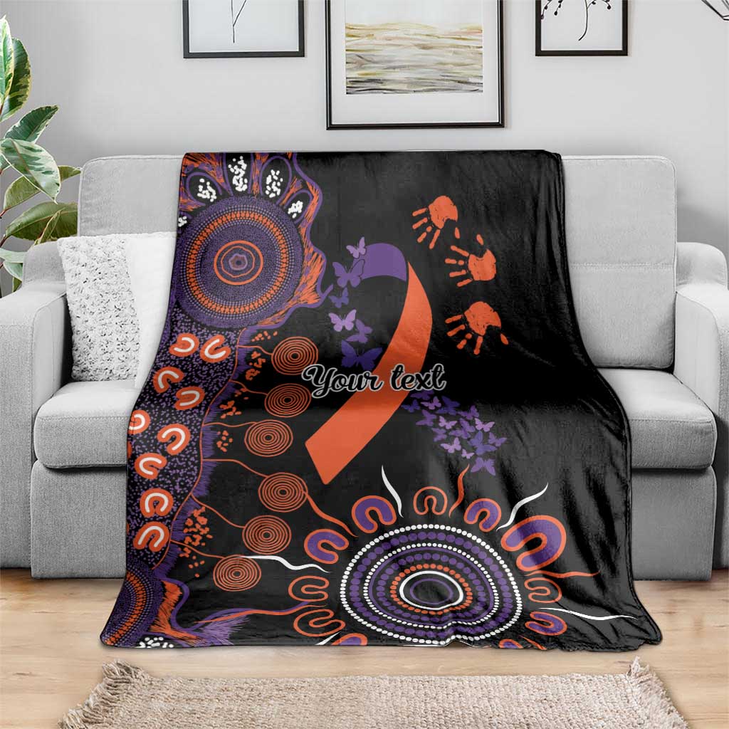 Psoriasis Awareness Personalised Blanket Aboriginal Ribbon Dot Painting