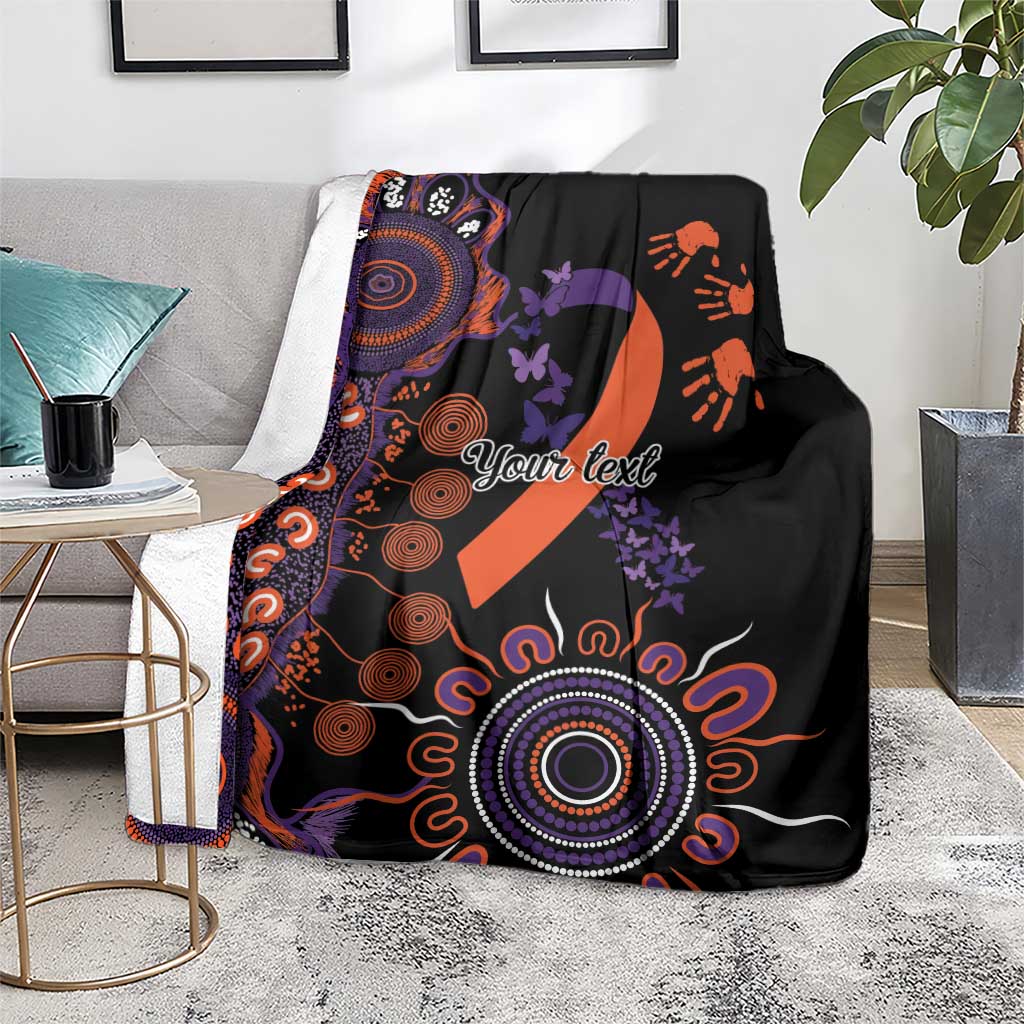 Psoriasis Awareness Personalised Blanket Aboriginal Ribbon Dot Painting