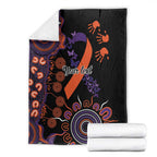 Psoriasis Awareness Personalised Blanket Aboriginal Ribbon Dot Painting