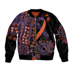 Psoriasis Awareness Personalised Bomber Jacket Aboriginal Ribbon Dot Painting