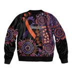 Psoriasis Awareness Personalised Bomber Jacket Aboriginal Ribbon Dot Painting