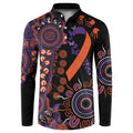 Psoriasis Awareness Personalised Button Sweatshirt Aboriginal Ribbon Dot Painting
