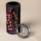 Psoriasis Awareness Personalised 4 in 1 Can Cooler Tumbler Aboriginal Ribbon Dot Painting