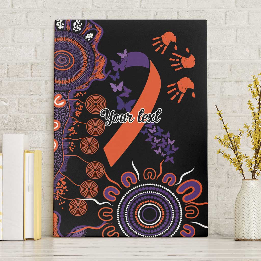 Psoriasis Awareness Personalised Canvas Wall Art Aboriginal Ribbon Dot Painting