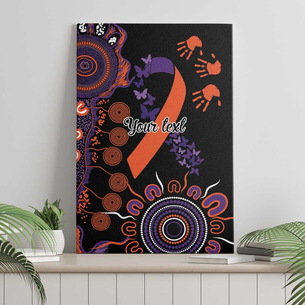 Psoriasis Awareness Personalised Canvas Wall Art Aboriginal Ribbon Dot Painting