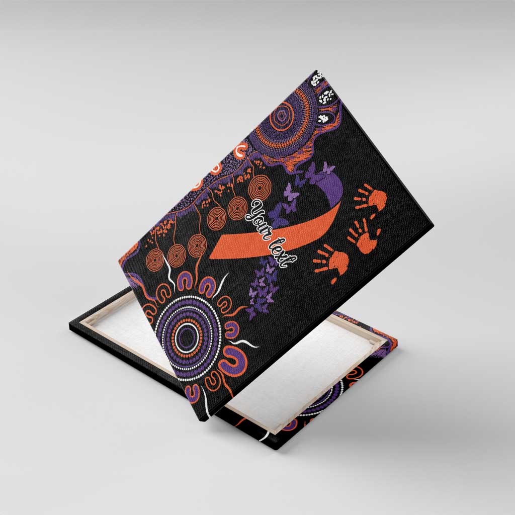 Psoriasis Awareness Personalised Canvas Wall Art Aboriginal Ribbon Dot Painting