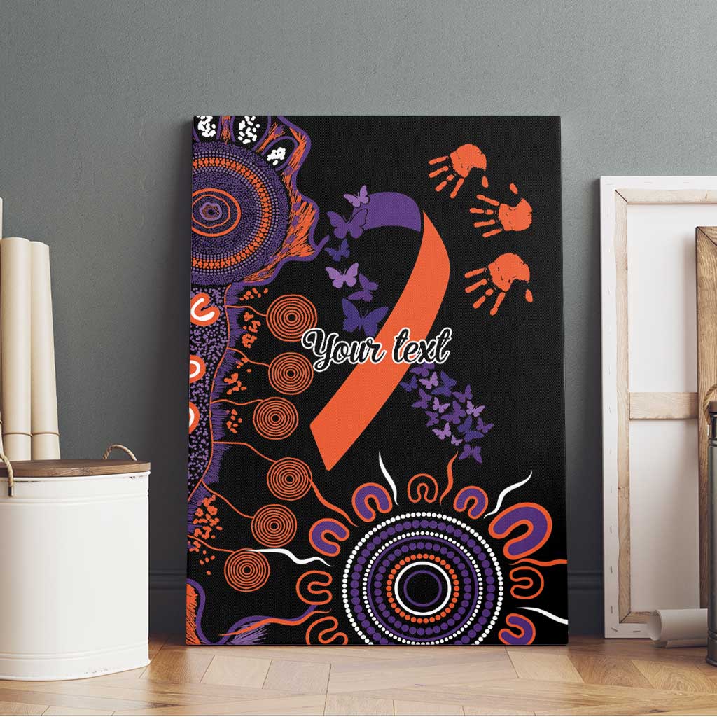 Psoriasis Awareness Personalised Canvas Wall Art Aboriginal Ribbon Dot Painting
