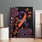 Psoriasis Awareness Personalised Canvas Wall Art Aboriginal Ribbon Dot Painting