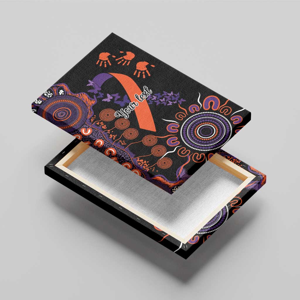 Psoriasis Awareness Personalised Canvas Wall Art Aboriginal Ribbon Dot Painting