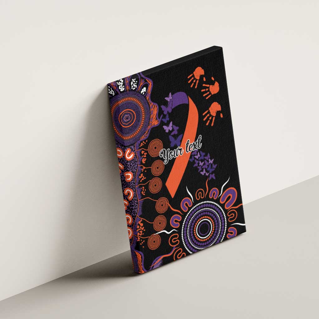 Psoriasis Awareness Personalised Canvas Wall Art Aboriginal Ribbon Dot Painting