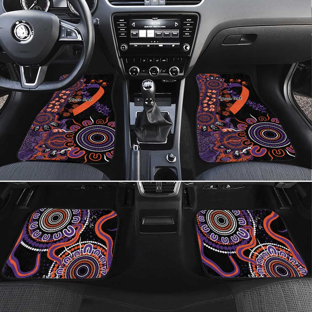 Psoriasis Awareness Personalised Car Mats Aboriginal Ribbon Dot Painting