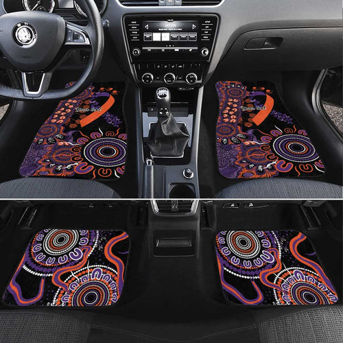 Psoriasis Awareness Personalised Car Mats Aboriginal Ribbon Dot Painting