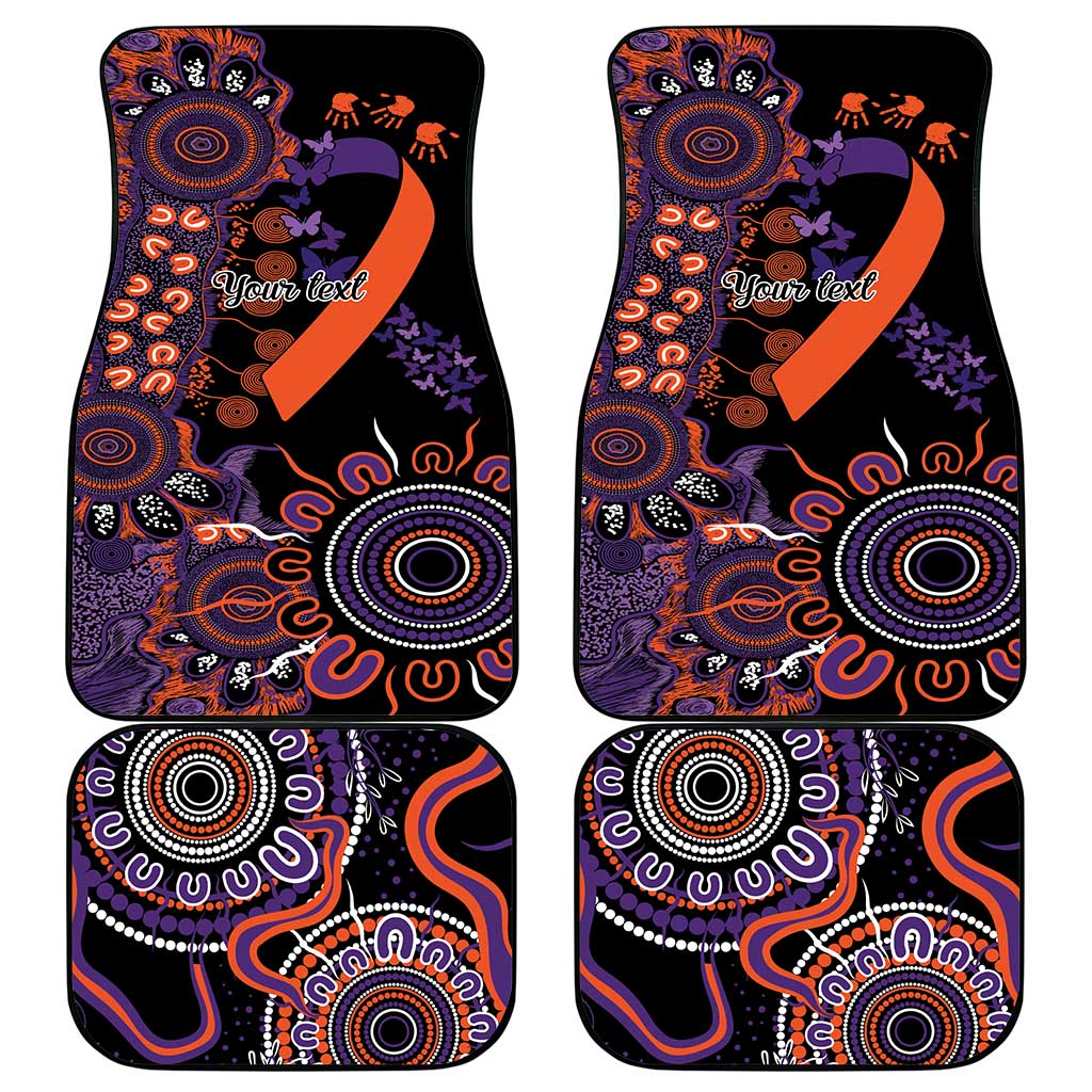 Psoriasis Awareness Personalised Car Mats Aboriginal Ribbon Dot Painting