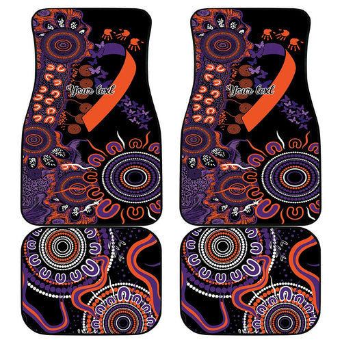Psoriasis Awareness Personalised Car Mats Aboriginal Ribbon Dot Painting