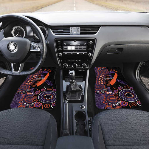 Psoriasis Awareness Personalised Car Mats Aboriginal Ribbon Dot Painting