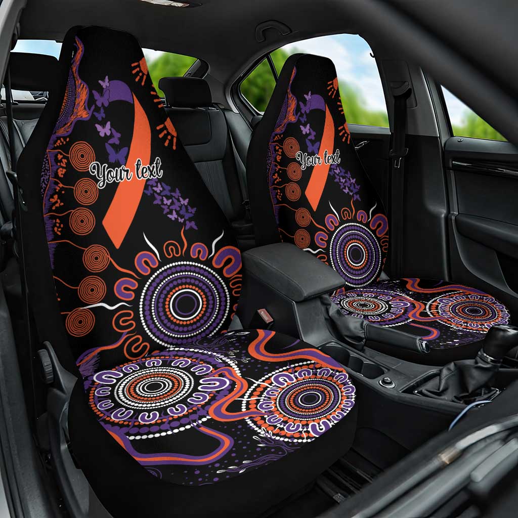 Psoriasis Awareness Personalised Car Seat Cover Aboriginal Ribbon Dot Painting