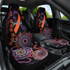 Psoriasis Awareness Personalised Car Seat Cover Aboriginal Ribbon Dot Painting