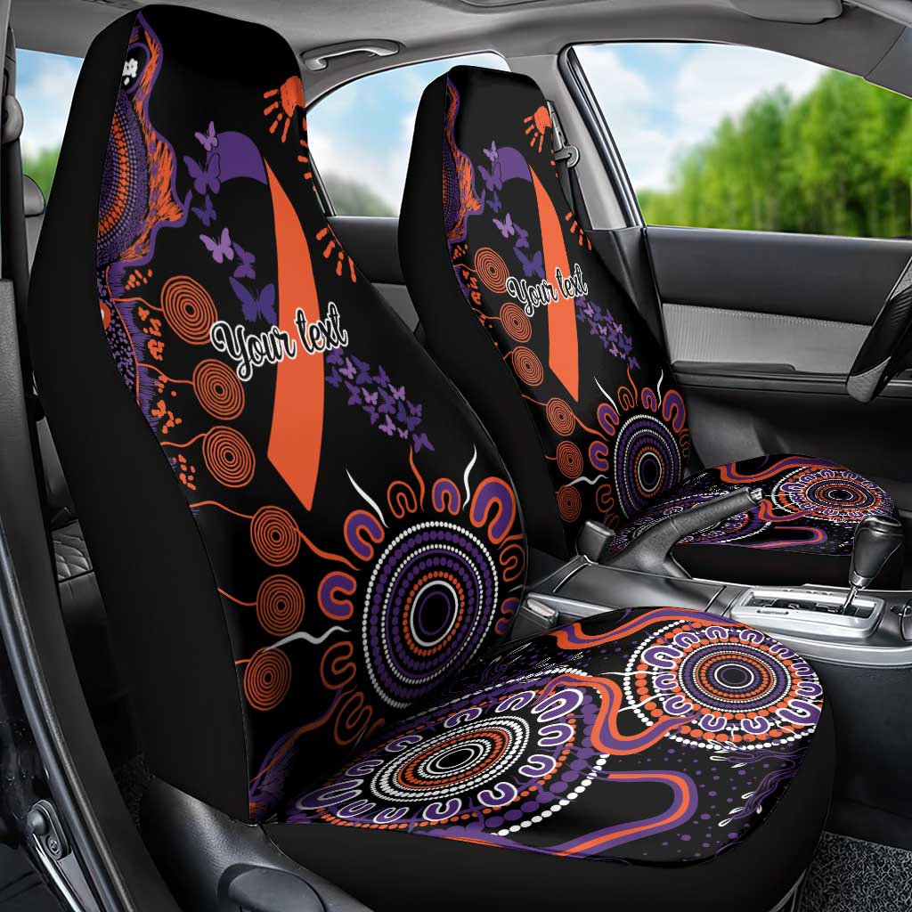 Psoriasis Awareness Personalised Car Seat Cover Aboriginal Ribbon Dot Painting