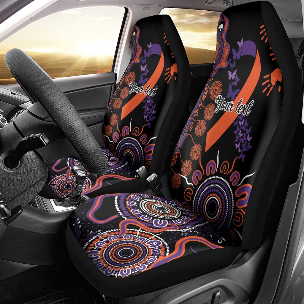 Psoriasis Awareness Personalised Car Seat Cover Aboriginal Ribbon Dot Painting