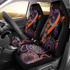 Psoriasis Awareness Personalised Car Seat Cover Aboriginal Ribbon Dot Painting