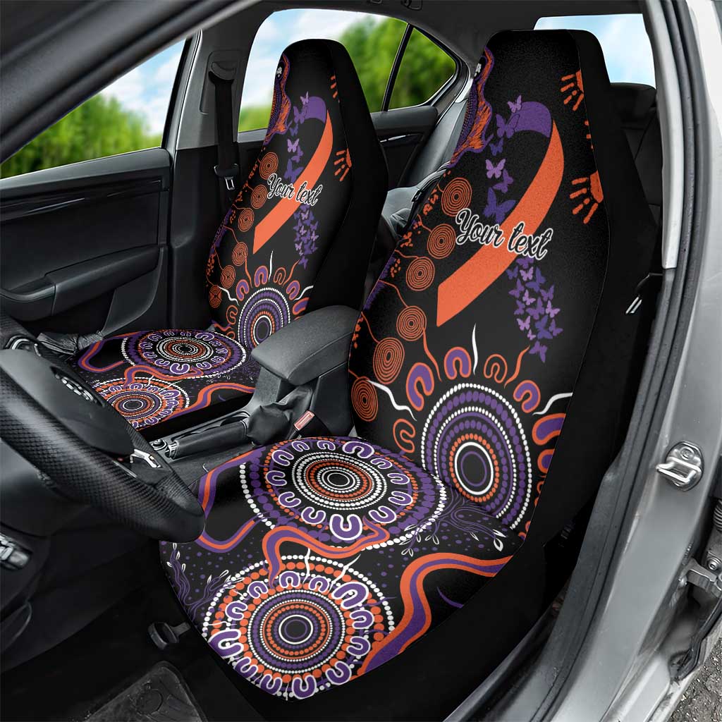 Psoriasis Awareness Personalised Car Seat Cover Aboriginal Ribbon Dot Painting