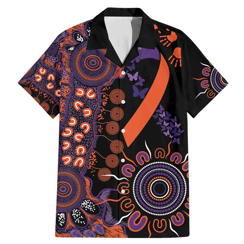 Psoriasis Awareness Personalised Family Matching Mermaid Dress and Hawaiian Shirt Aboriginal Ribbon Dot Painting