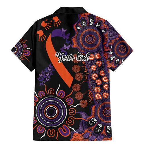 Psoriasis Awareness Personalised Family Matching Mermaid Dress and Hawaiian Shirt Aboriginal Ribbon Dot Painting