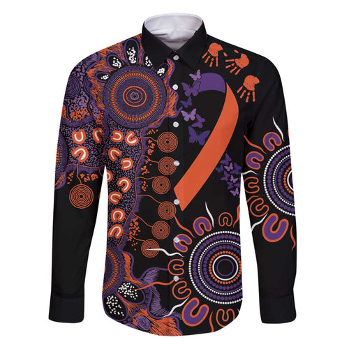 Psoriasis Awareness Personalised Family Matching Mermaid Dress and Hawaiian Shirt Aboriginal Ribbon Dot Painting