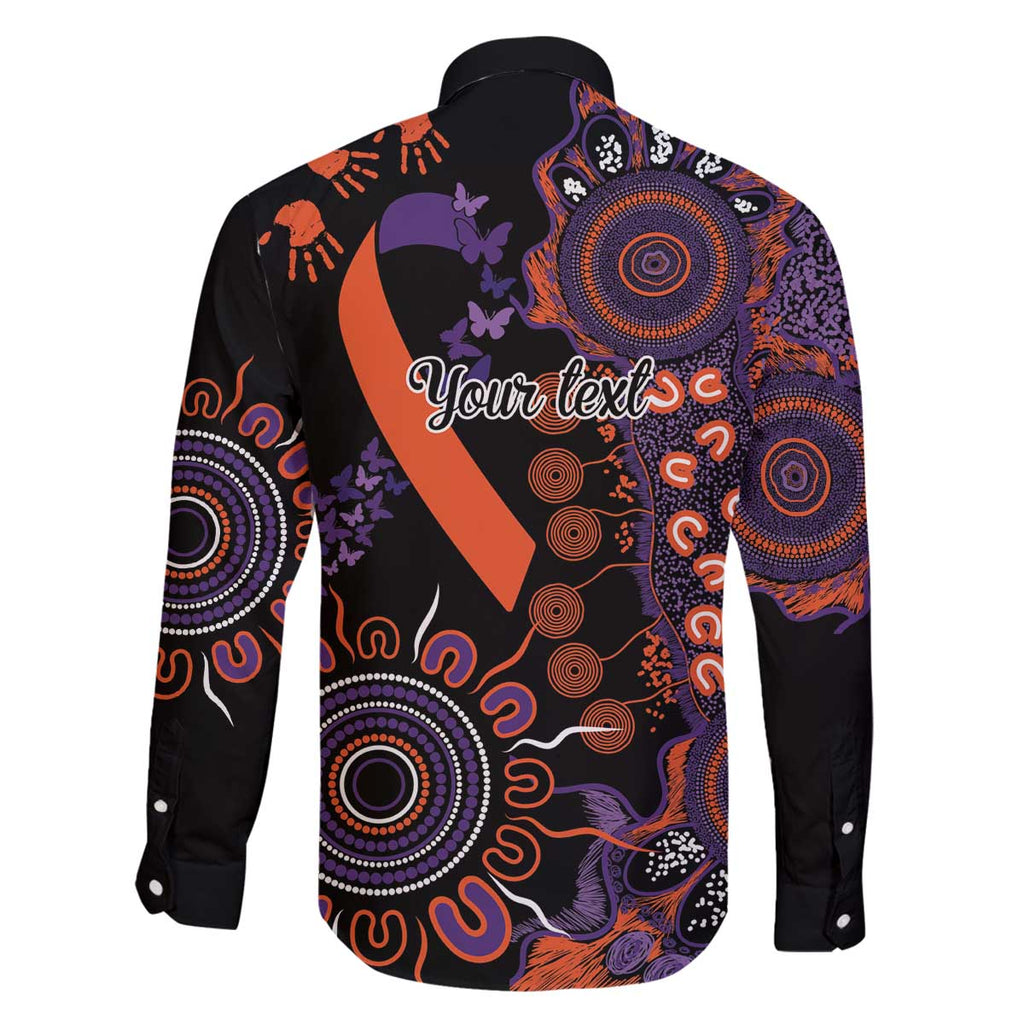 Psoriasis Awareness Personalised Family Matching Off The Shoulder Long Sleeve Dress and Hawaiian Shirt Aboriginal Ribbon Dot Painting