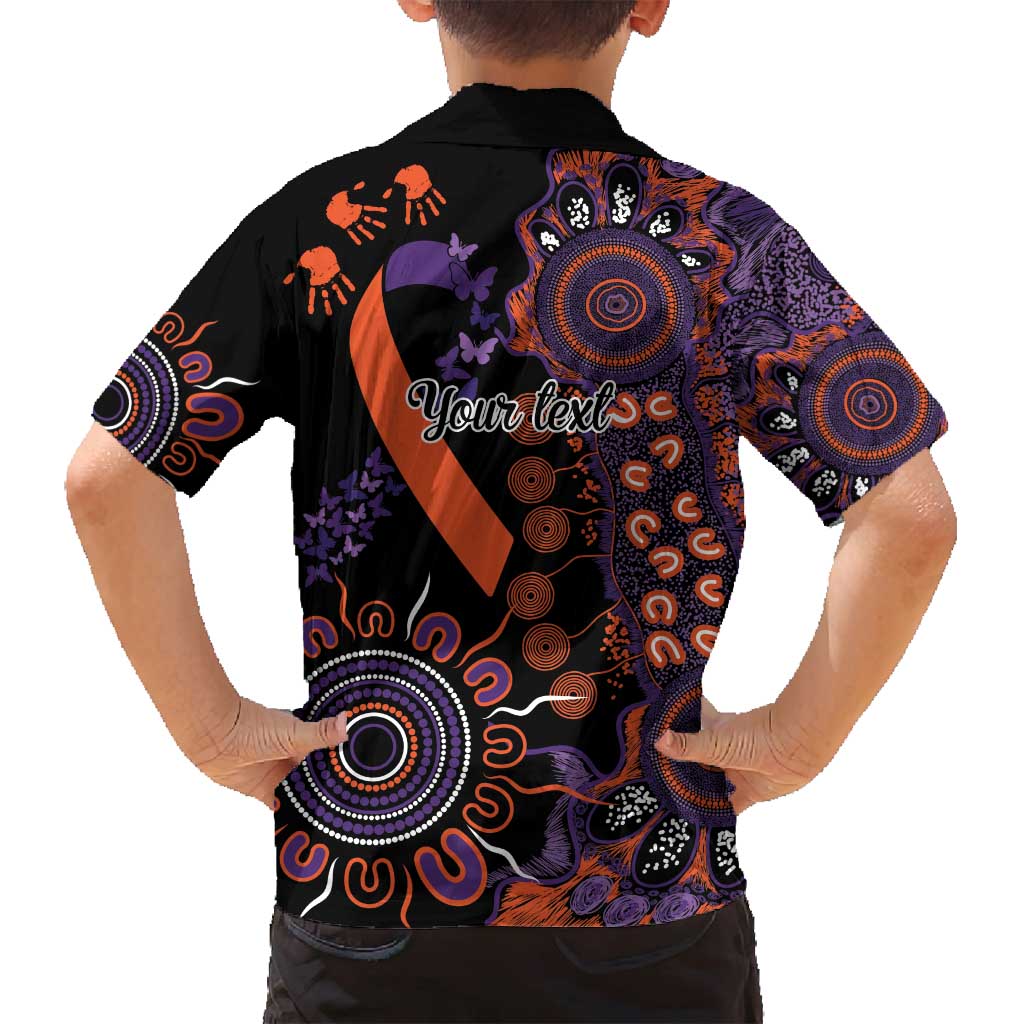Psoriasis Awareness Personalised Family Matching Puletasi and Hawaiian Shirt Aboriginal Ribbon Dot Painting