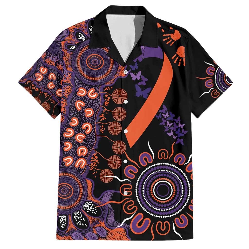 Psoriasis Awareness Personalised Family Matching Puletasi and Hawaiian Shirt Aboriginal Ribbon Dot Painting