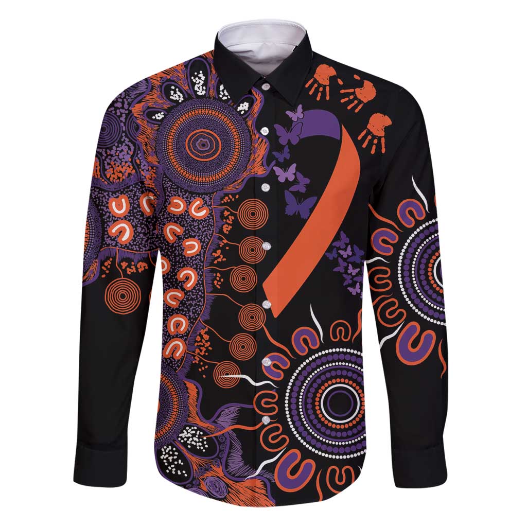 Psoriasis Awareness Personalised Family Matching Puletasi and Hawaiian Shirt Aboriginal Ribbon Dot Painting
