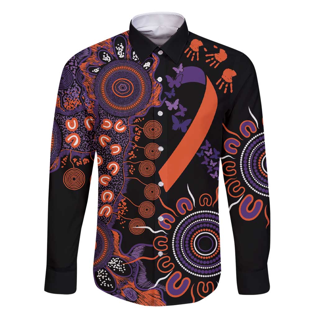 Psoriasis Awareness Personalised Family Matching Short Sleeve Bodycon Dress and Hawaiian Shirt Aboriginal Ribbon Dot Painting