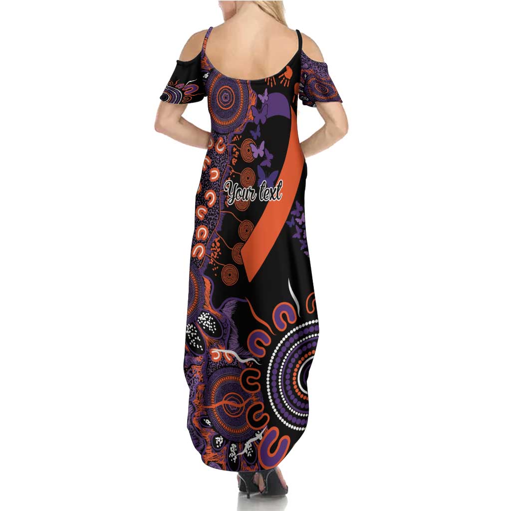 Psoriasis Awareness Personalised Family Matching Summer Maxi Dress and Hawaiian Shirt Aboriginal Ribbon Dot Painting