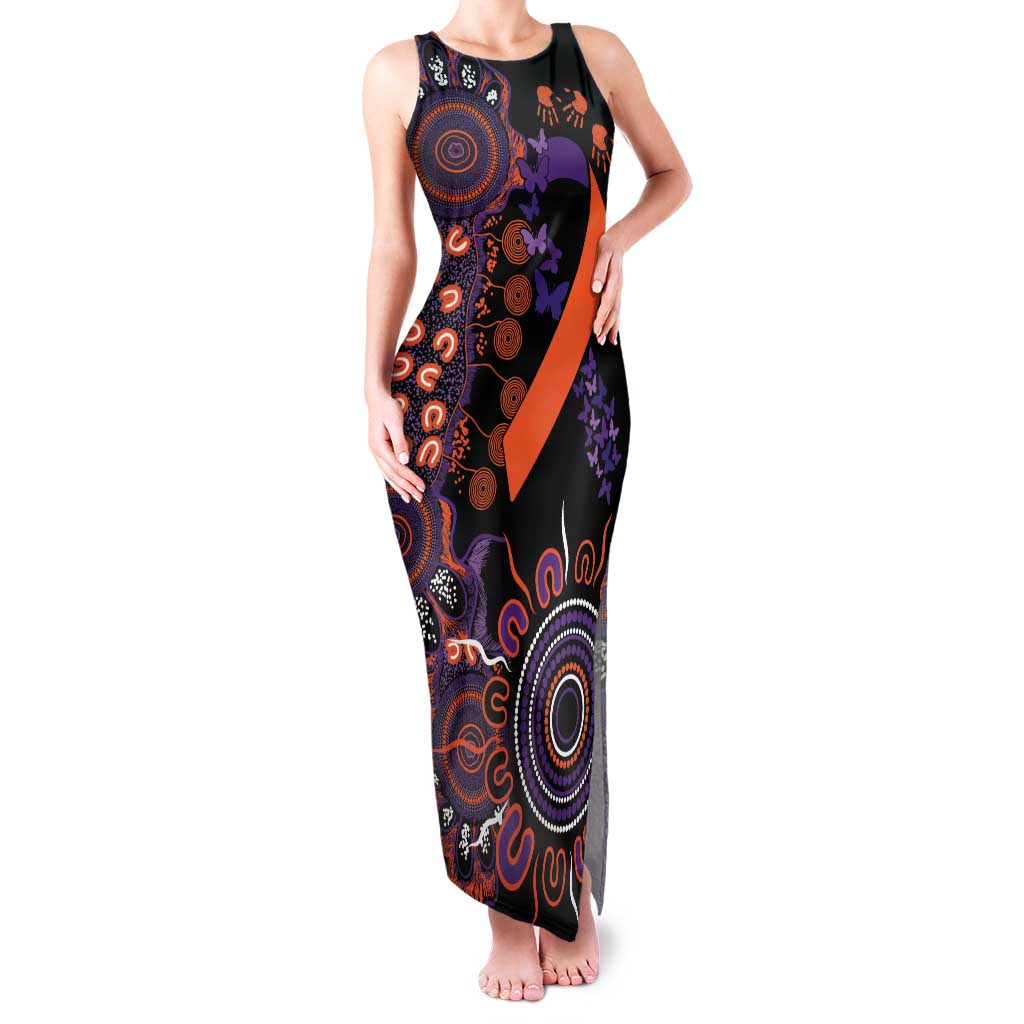 Psoriasis Awareness Personalised Family Matching Tank Maxi Dress and Hawaiian Shirt Aboriginal Ribbon Dot Painting