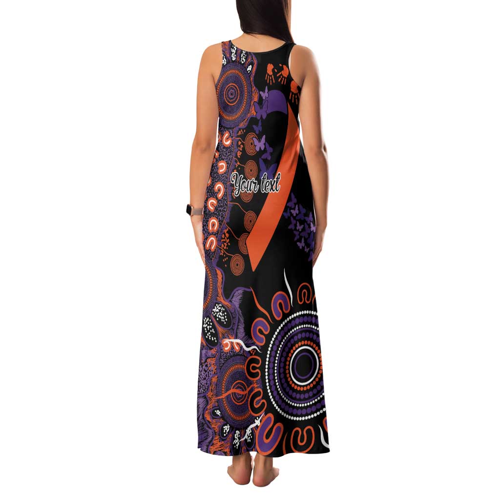 Psoriasis Awareness Personalised Family Matching Tank Maxi Dress and Hawaiian Shirt Aboriginal Ribbon Dot Painting