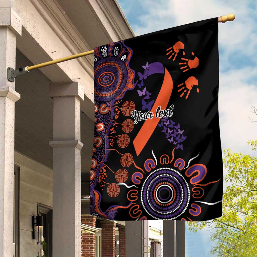 Psoriasis Awareness Personalised Garden Flag Aboriginal Ribbon Dot Painting