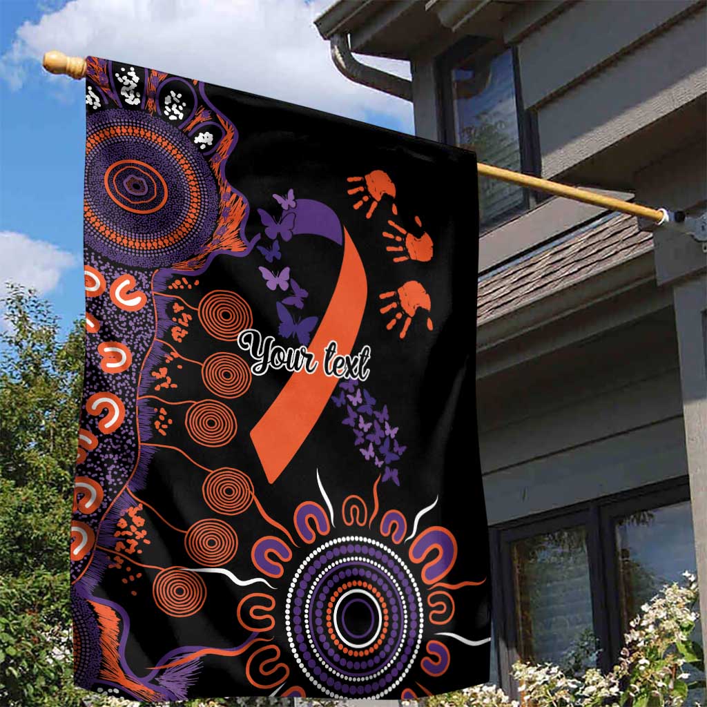 Psoriasis Awareness Personalised Garden Flag Aboriginal Ribbon Dot Painting