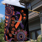 Psoriasis Awareness Personalised Garden Flag Aboriginal Ribbon Dot Painting