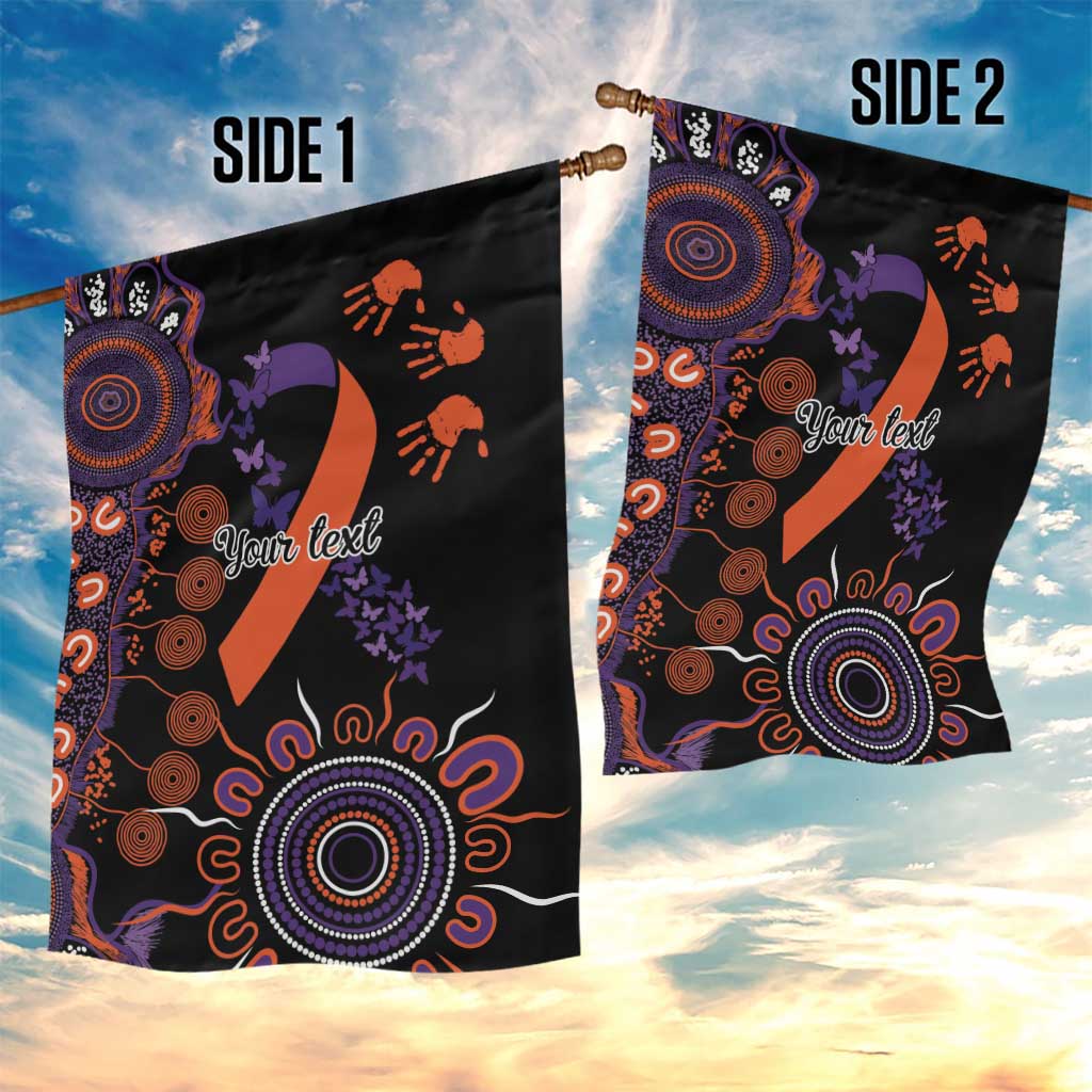 Psoriasis Awareness Personalised Garden Flag Aboriginal Ribbon Dot Painting